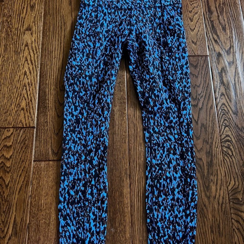 Lululemon Fast and Free High-Rise Tight 25" Leopard Camo Blue Nile Multi